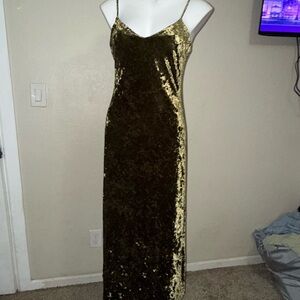 Hugo Buscati velvet olive long Dress